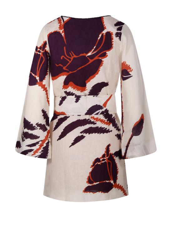 25SS JUAN DE DIOS 숏 원피스 RE2550278 ECR ECRU PURPLE GLADIOLOS - OTHER BRANDS