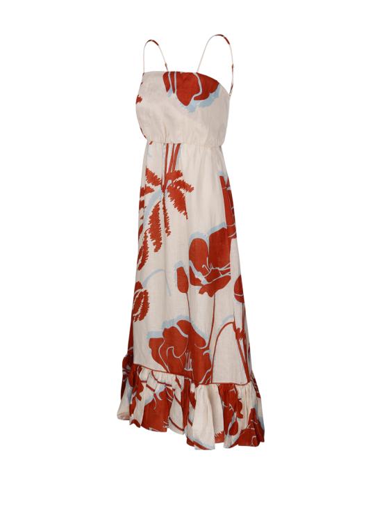 25SS JUAN DE DIOS 미디 원피스 RE2550281 ECR ECRU ORANGE GLADIOLOS - OTHER BRANDS