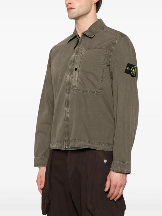  스톤 아일랜드 긴팔 셔츠 K1S151200032S00WN dark green - STONE ISLAND