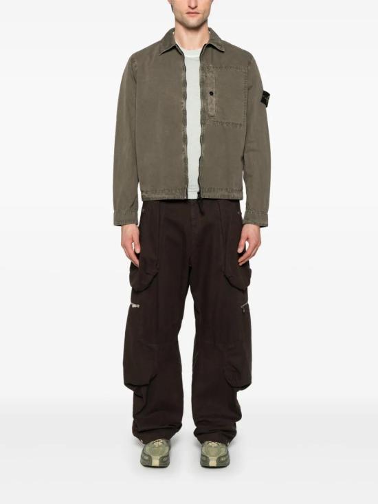  스톤 아일랜드 긴팔 셔츠 K1S151200032S00WN dark green - STONE ISLAND