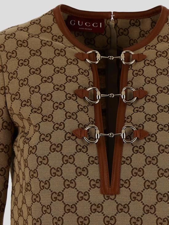 25SS 구찌 숏 원피스 820404 Z8BZA2190 Camel ebony mix - GUCCI