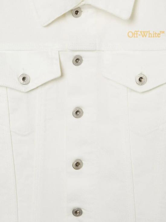 25SS [키즈] 오프화이트 데님 자켓 OGYE002S25DEN001 0118 WHITE YELLOW - OFF WHITE