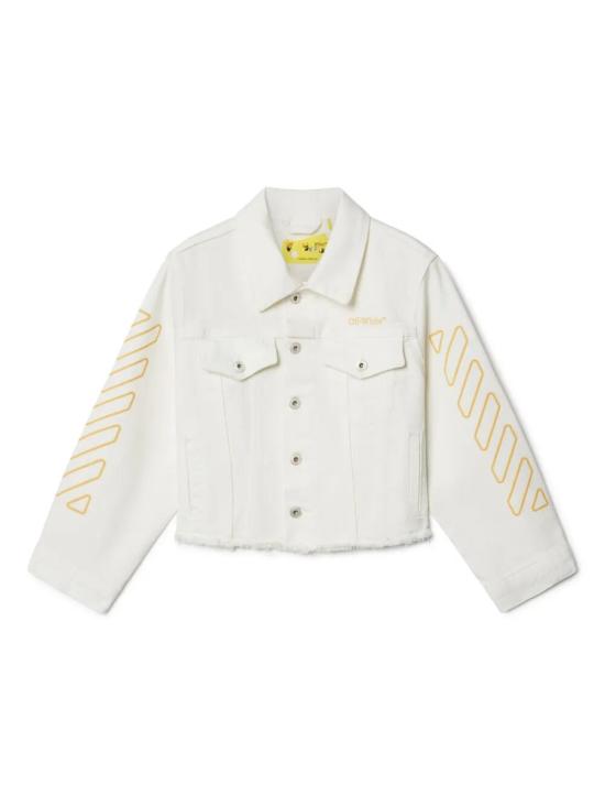 25SS [키즈] 오프화이트 데님 자켓 OGYE002S25DEN001 0118 WHITE YELLOW