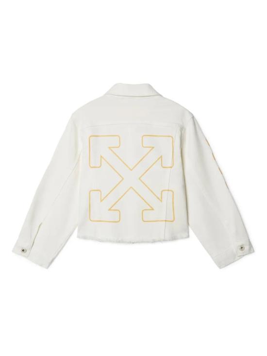 25SS [키즈] 오프화이트 데님 자켓 OGYE002S25DEN001 0118 WHITE YELLOW - OFF WHITE