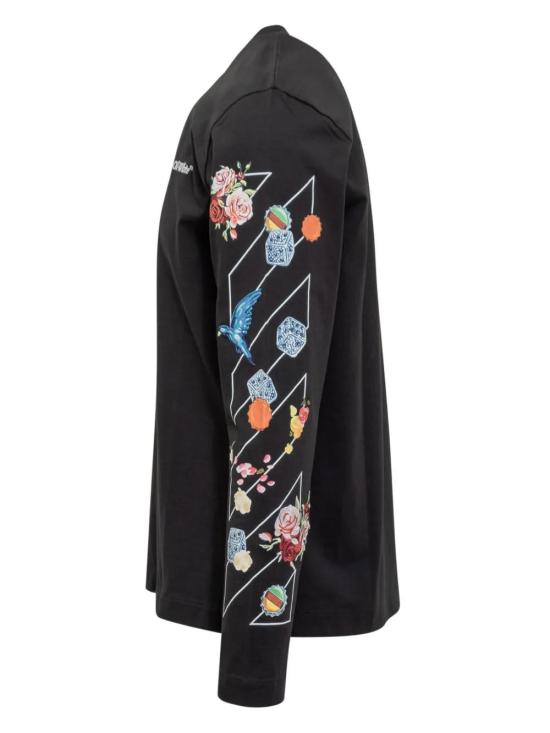  오프화이트 긴팔 티셔츠 OMAB086S25JER0011001 black - OFF WHITE