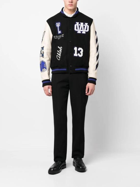  오프화이트 봄버 자켓 OMJA097S23LEA0011069 black - OFF WHITE