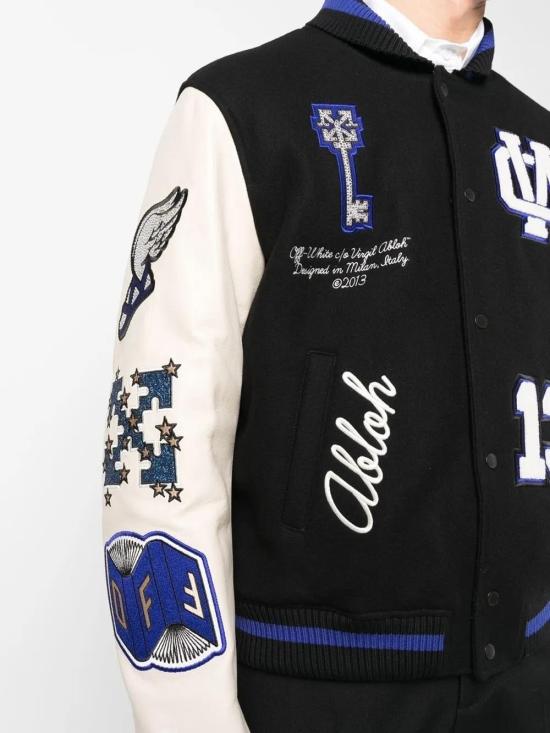  오프화이트 봄버 자켓 OMJA097S23LEA0011069 black - OFF WHITE