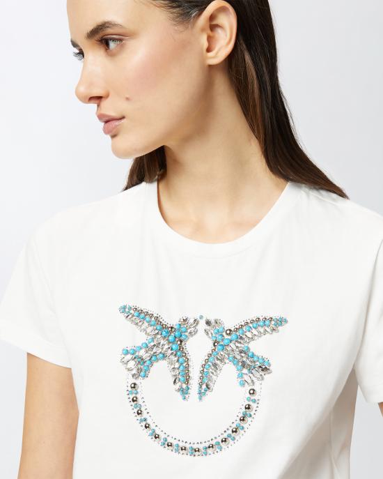  핑코 반팔 티셔츠 100535A2G7 Z05 Bianco biancaneve - PINKO