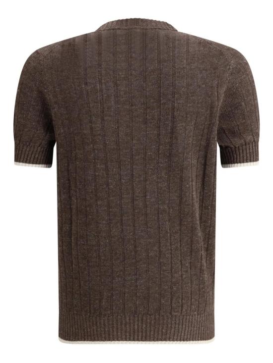  브루넬로 쿠치넬리 반팔 티셔츠 M2L707600 brown - BRUNELLO CUCINELLI