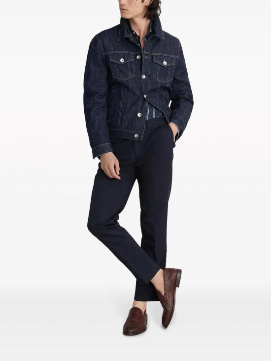  브루넬로 쿠치넬리 미드 라이즈 슬림 핏 치노 치노 팬츠 M289LI1770C2517 - BRUNELLO CUCINELLI