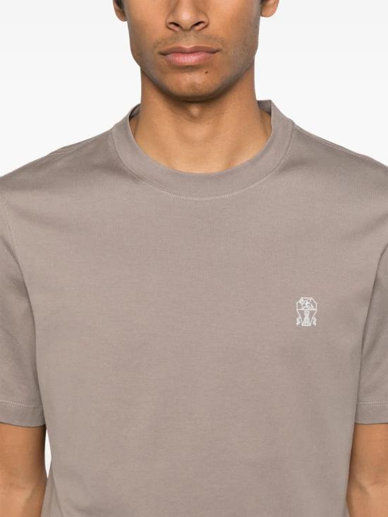  브루넬로 쿠치넬리 반팔 티셔츠 M0B138440C2421 brown - BRUNELLO CUCINELLI