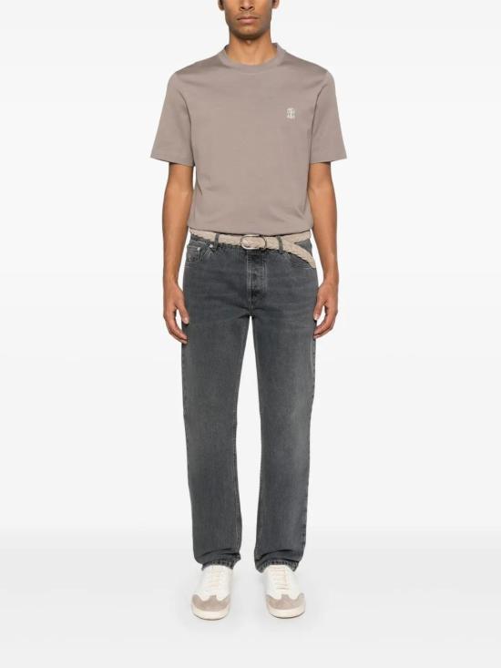  브루넬로 쿠치넬리 반팔 티셔츠 M0B138440C2421 brown - BRUNELLO CUCINELLI