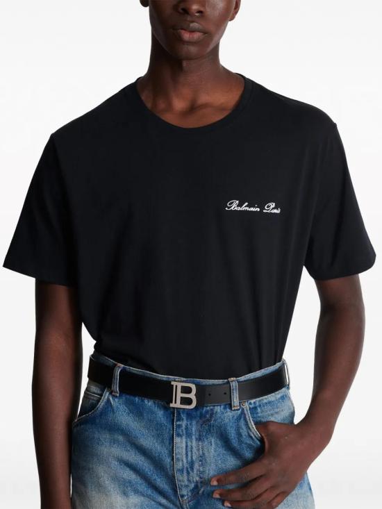  발망 가죽 벨트 CM1WJ000LRMC black - BALMAIN