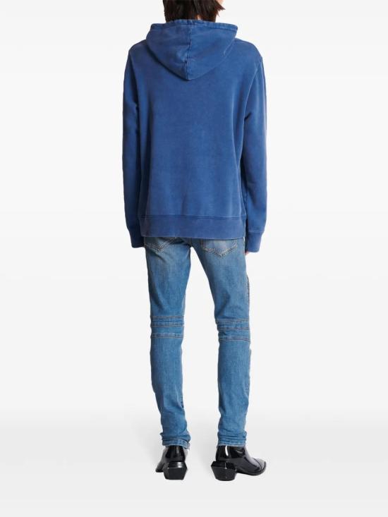  발망 후드 티셔츠 EH1JT047BC72 indigo - BALMAIN