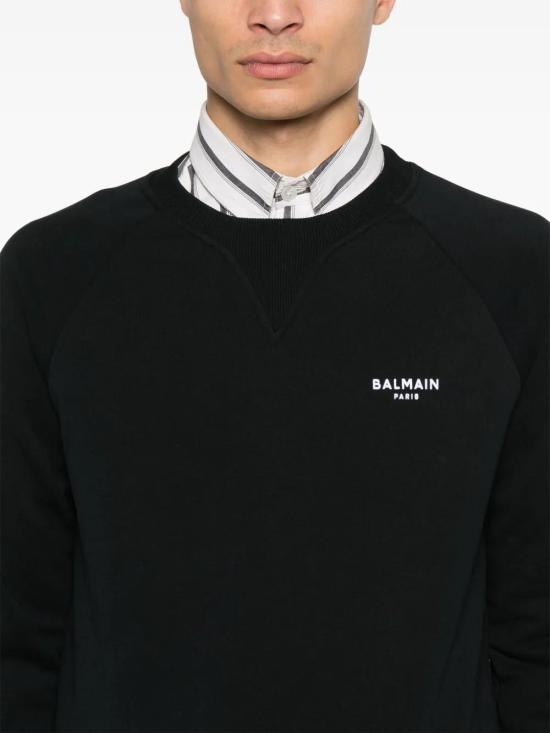  발망 긴팔 티셔츠 WH0JQ005B150 black - BALMAIN
