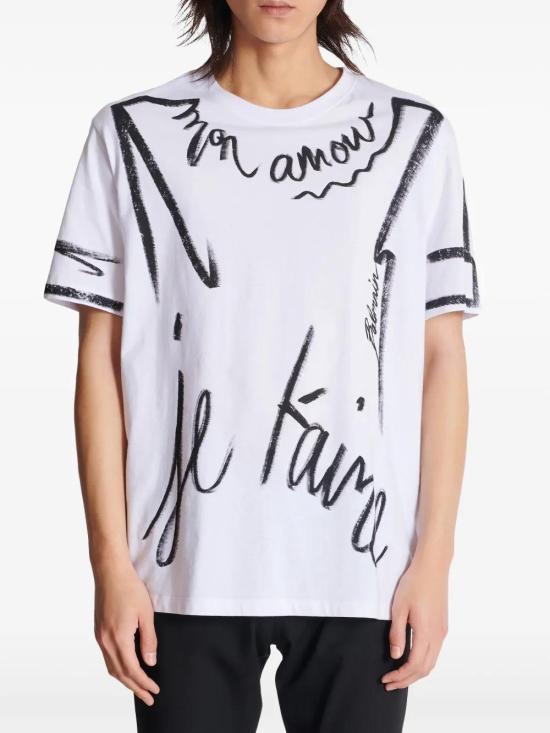  발망 반팔 티셔츠 EH1EG010GE35 white - BALMAIN