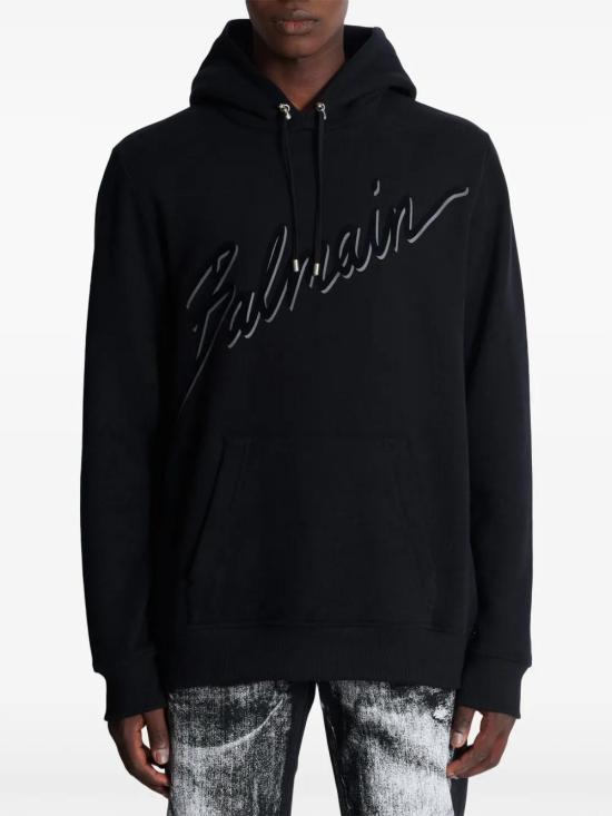  발망 후드 티셔츠 EH1JT047BC86 black - BALMAIN