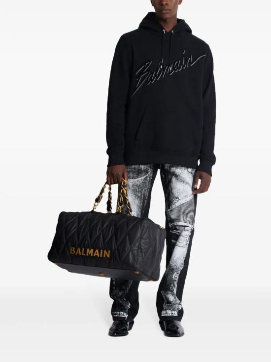  발망 후드 티셔츠 EH1JT047BC86 black - BALMAIN