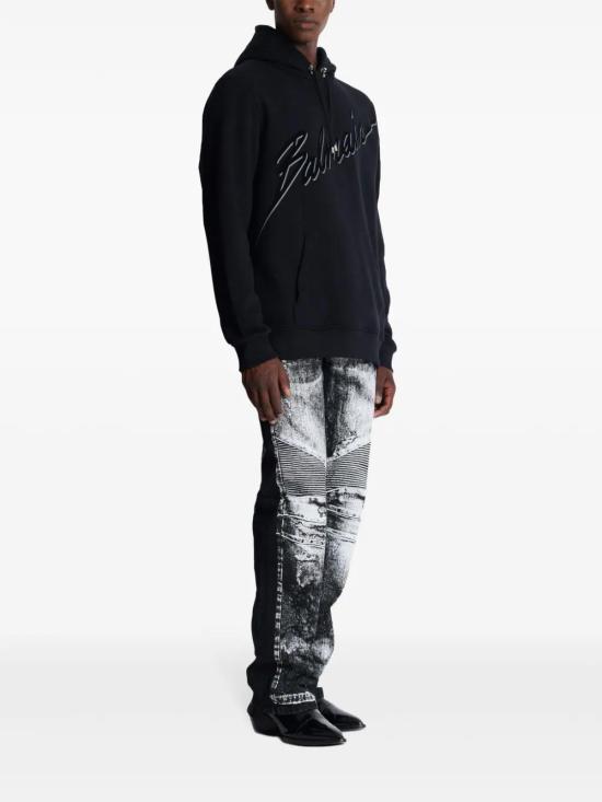  발망 후드 티셔츠 EH1JT047BC86 black - BALMAIN
