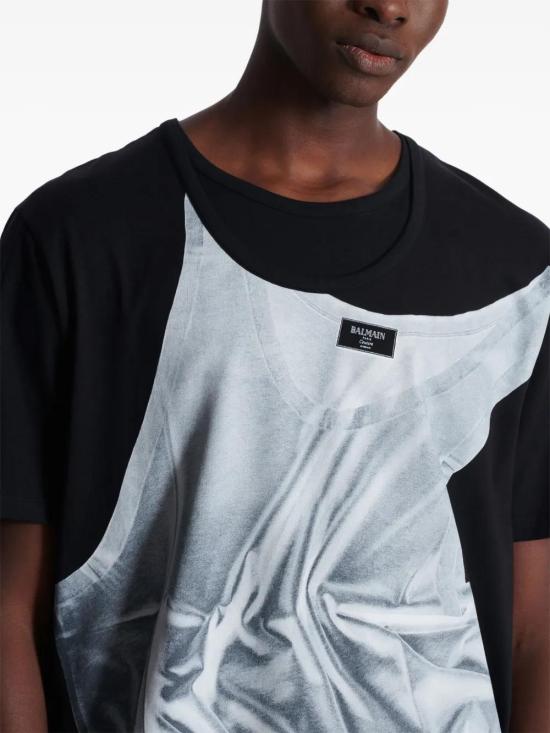  발망 반팔 티셔츠 EH1EG028GE37 black - BALMAIN