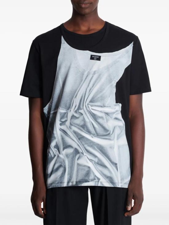  발망 반팔 티셔츠 EH1EG028GE37 black - BALMAIN