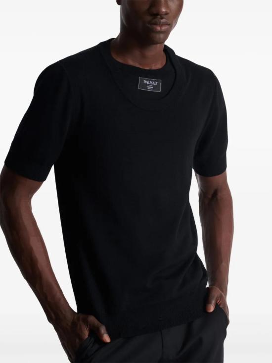  발망 반팔 티셔츠 EH1AL027KH92 black - BALMAIN