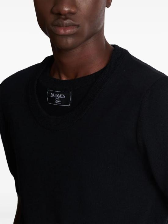  발망 반팔 티셔츠 EH1AL027KH92 black - BALMAIN