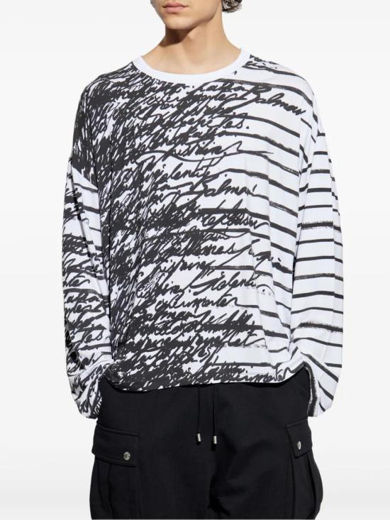  발망 긴팔 티셔츠 EH1EK036GE33 white - BALMAIN