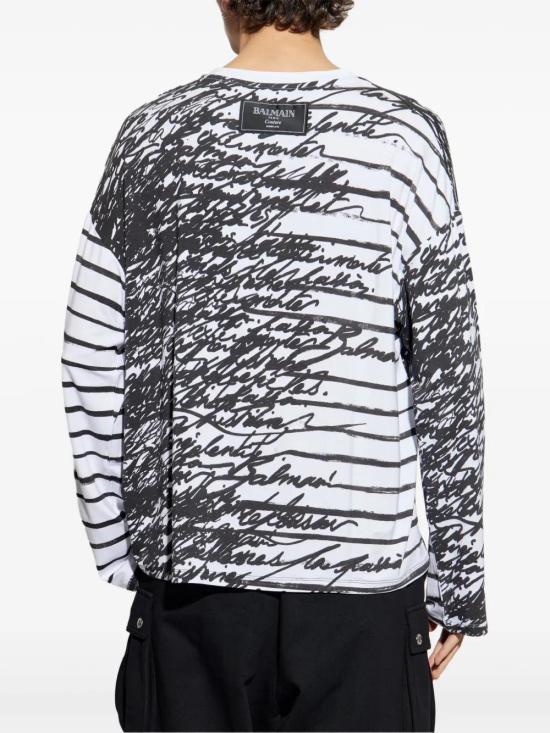  발망 긴팔 티셔츠 EH1EK036GE33 white - BALMAIN
