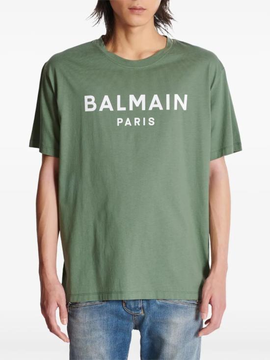  발망 반팔 티셔츠 EH1EG010BB73 green - BALMAIN