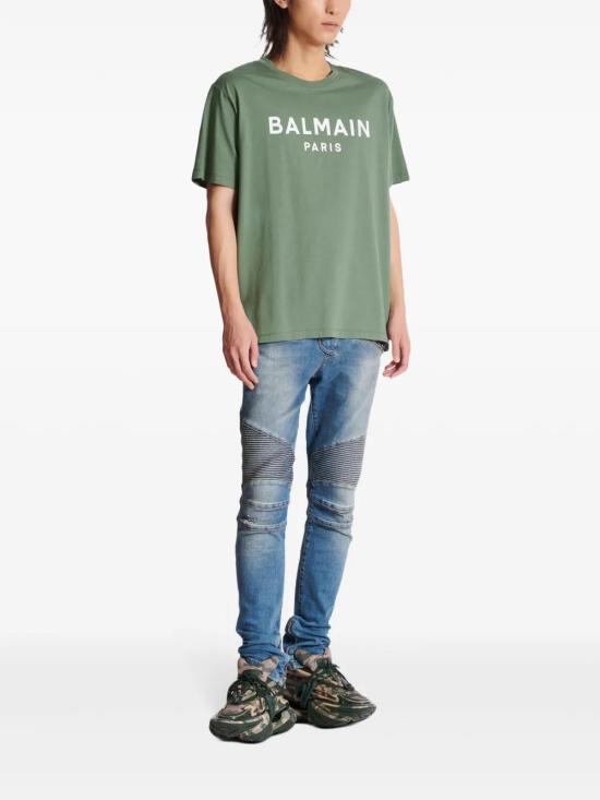 발망 반팔 티셔츠 EH1EG010BB73 green - BALMAIN