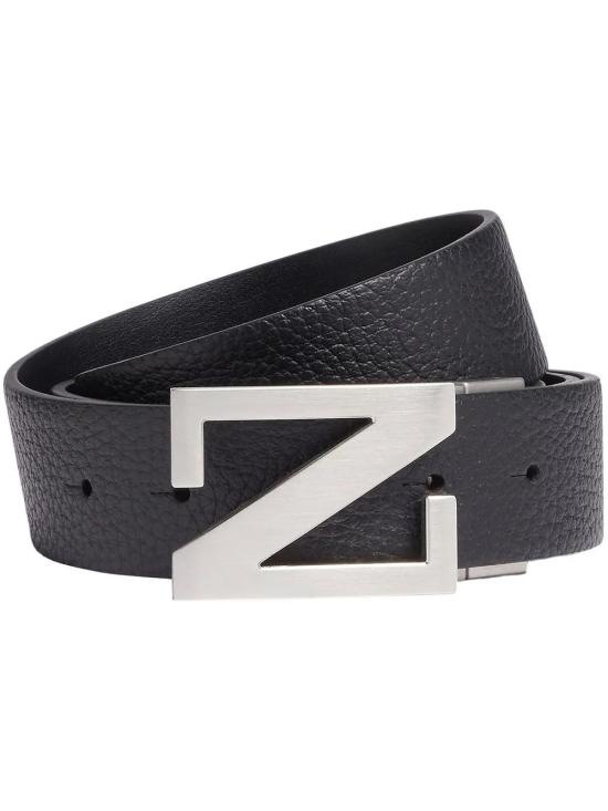  에르메네질도제냐 가죽 벨트 LHBOVB027AZ black - ERMENEGILDO ZEGNA