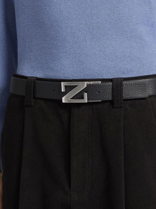  에르메네질도제냐 가죽 벨트 LHBOVB027AZ black - ERMENEGILDO ZEGNA