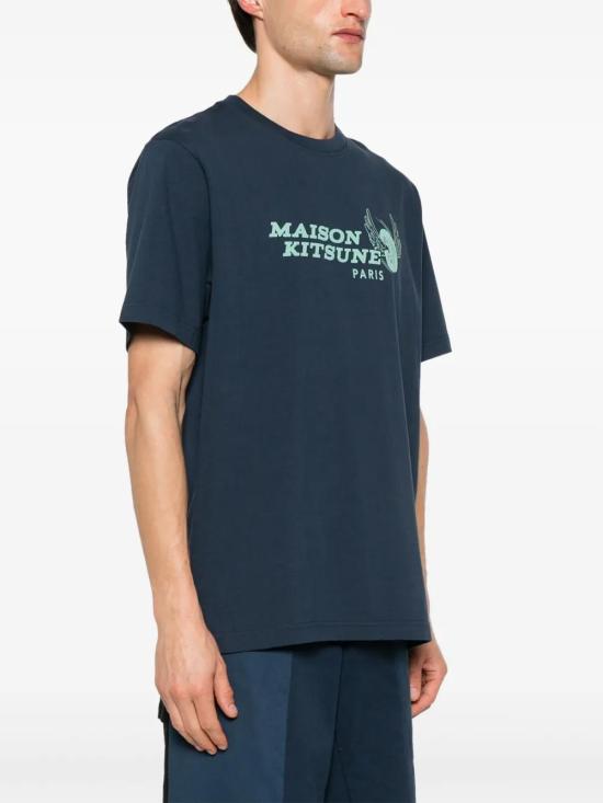  메종키츠네 반팔 티셔츠 MM00111KJ0118 dark blue - MAISON KITSUNE