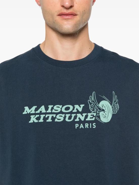  메종키츠네 반팔 티셔츠 MM00111KJ0118 dark blue - MAISON KITSUNE
