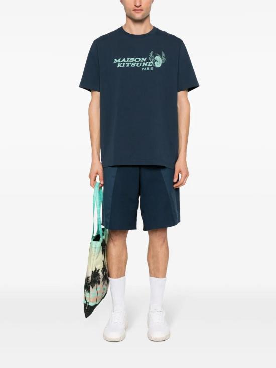  메종키츠네 반팔 티셔츠 MM00111KJ0118 dark blue - MAISON KITSUNE