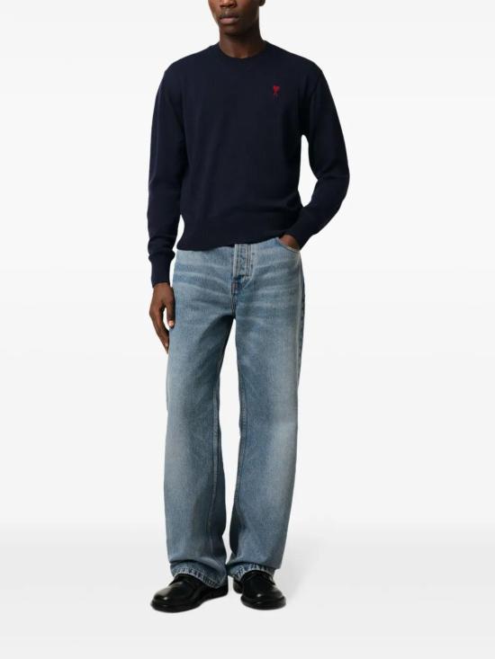  아미 스웨터 E25BFHKS111KN0025 navy - AMI