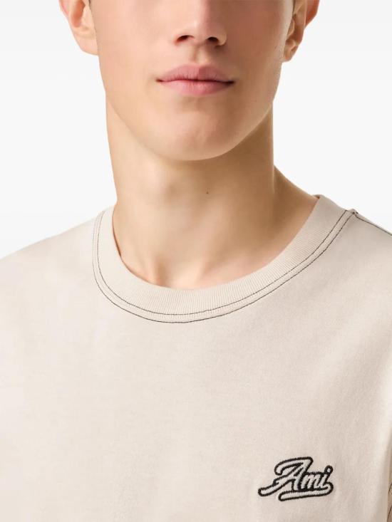  아미 반팔 티셔츠 E25HTS029JE0118 cream - AMI