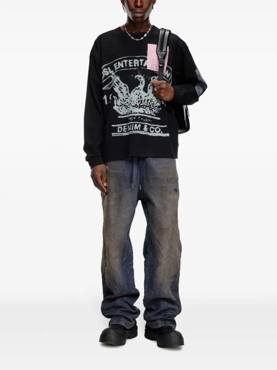  디젤 긴팔 티셔츠 A148760ALAX black - DIESEL