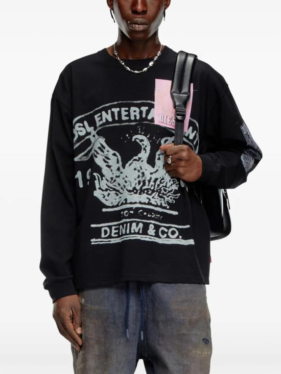  디젤 긴팔 티셔츠 A148760ALAX black - DIESEL