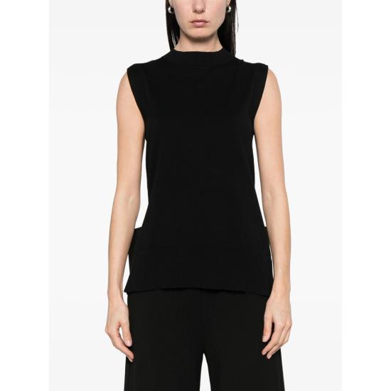 25SS 사카이 민소매 티셔츠 25 07850 004 BLACK - SACAI