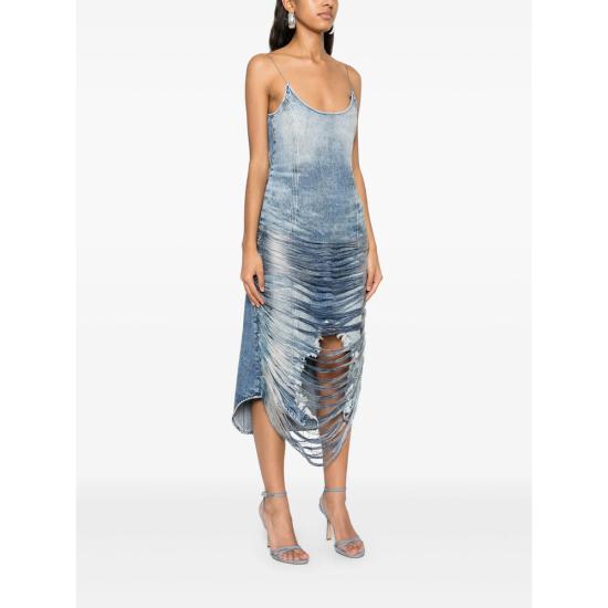 25SS 디젤 미디 원피스 0CMBM A17930 01 BLUE - DIESEL