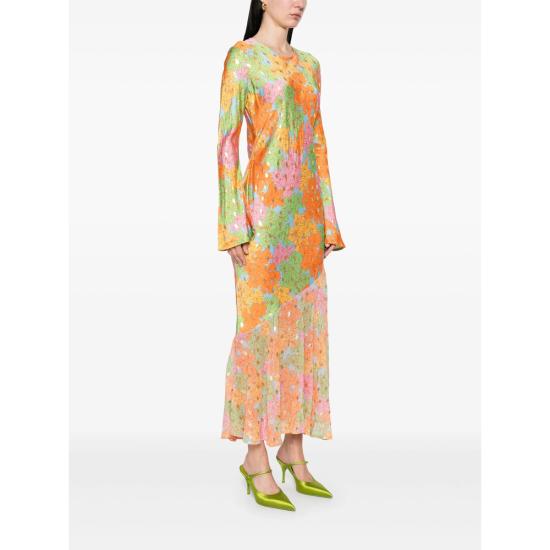 25SS Never Fully Dressed 롱 원피스 NFDDR1856 ALAIA BLUE GREEN PINK - OTHER BRANDS