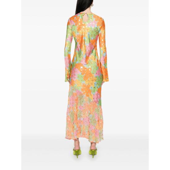 25SS Never Fully Dressed 롱 원피스 NFDDR1856 ALAIA BLUE GREEN PINK - OTHER BRANDS