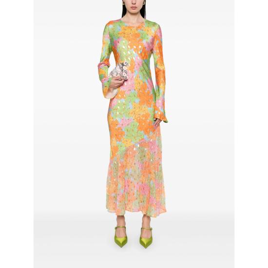 25SS Never Fully Dressed 롱 원피스 NFDDR1856 ALAIA BLUE GREEN PINK - OTHER BRANDS