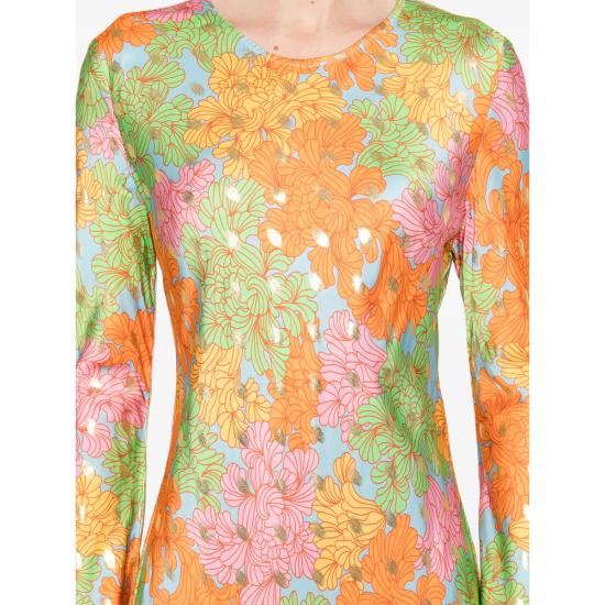 25SS Never Fully Dressed 롱 원피스 NFDDR1856 ALAIA BLUE GREEN PINK - OTHER BRANDS