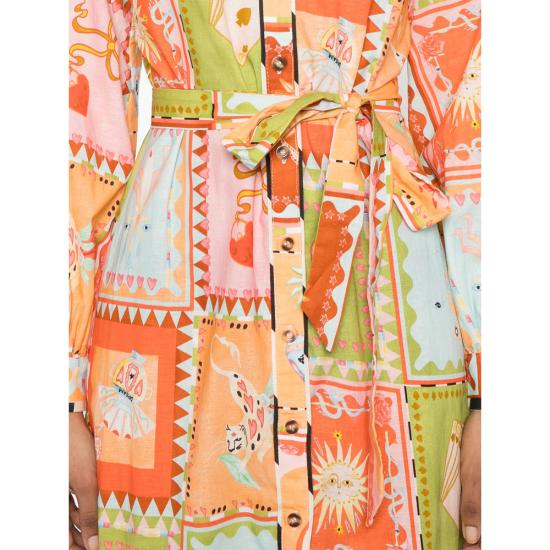 25SS Never Fully Dressed 롱 원피스 NFDDR1782 SOLLER MULTI GREEN - NEVER FULLY DRESSED