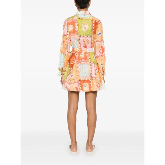 25SS Never Fully Dressed 숏 원피스 NFDDR1781 LAUREN MULTI ORANGE PINK - OTHER BRANDS