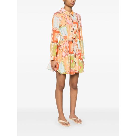 25SS Never Fully Dressed 숏 원피스 NFDDR1781 LAUREN MULTI ORANGE PINK - OTHER BRANDS