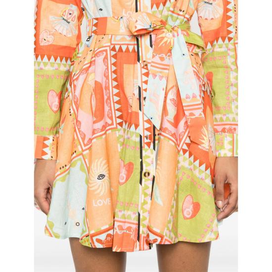 25SS Never Fully Dressed 숏 원피스 NFDDR1781 LAUREN MULTI ORANGE PINK - OTHER BRANDS